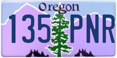 OR license plate 135PNR