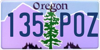 OR license plate 135POZ