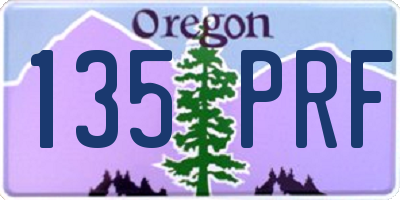 OR license plate 135PRF
