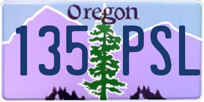 OR license plate 135PSL