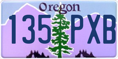 OR license plate 135PXB