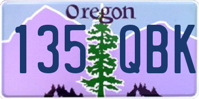 OR license plate 135QBK