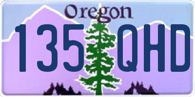 OR license plate 135QHD