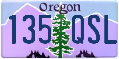 OR license plate 135QSL