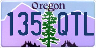 OR license plate 135QTL
