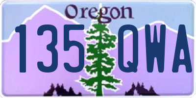 OR license plate 135QWA