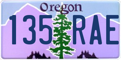 OR license plate 135RAE