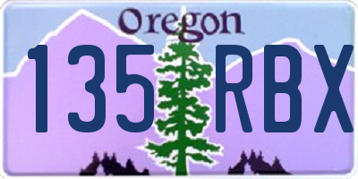 OR license plate 135RBX