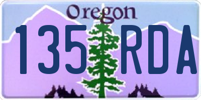 OR license plate 135RDA
