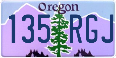 OR license plate 135RGJ