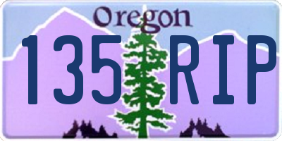 OR license plate 135RIP