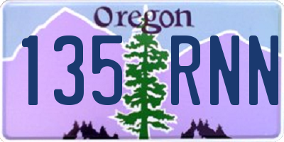 OR license plate 135RNN