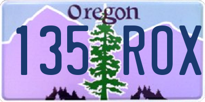 OR license plate 135ROX