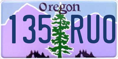 OR license plate 135RUO
