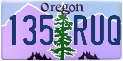 OR license plate 135RUQ