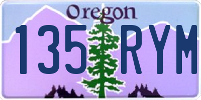 OR license plate 135RYM