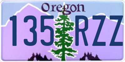 OR license plate 135RZZ