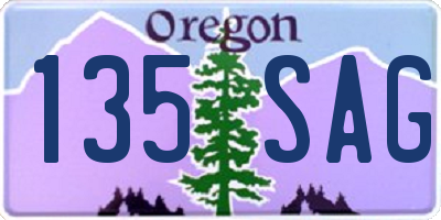 OR license plate 135SAG