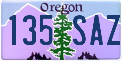 OR license plate 135SAZ