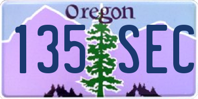 OR license plate 135SEC