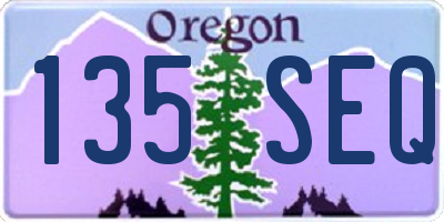 OR license plate 135SEQ