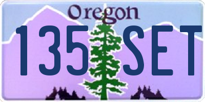 OR license plate 135SET