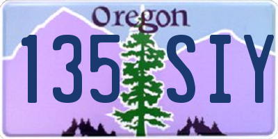 OR license plate 135SIY
