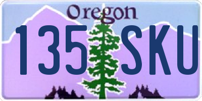 OR license plate 135SKU
