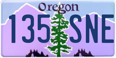 OR license plate 135SNE
