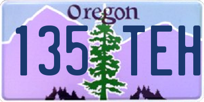 OR license plate 135TEH