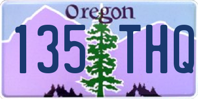 OR license plate 135THQ