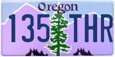 OR license plate 135THR