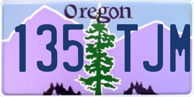 OR license plate 135TJM