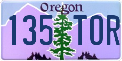 OR license plate 135TOR