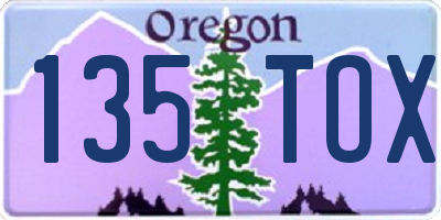OR license plate 135TOX