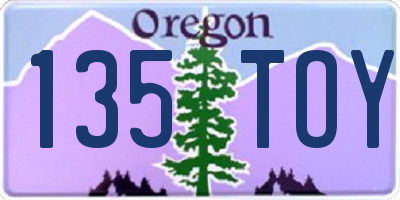OR license plate 135TOY