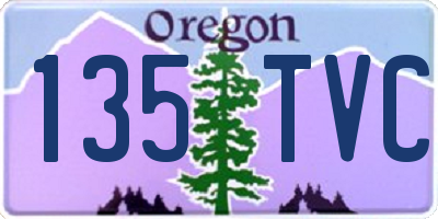 OR license plate 135TVC