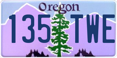 OR license plate 135TWE