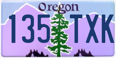 OR license plate 135TXK