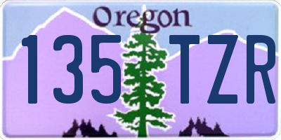 OR license plate 135TZR