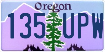 OR license plate 135UPW