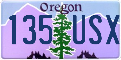 OR license plate 135USX