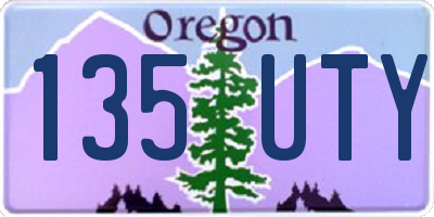 OR license plate 135UTY