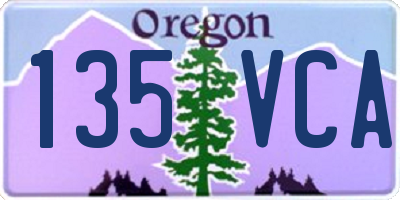 OR license plate 135VCA