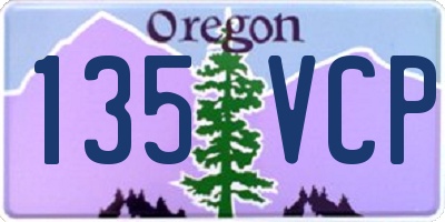 OR license plate 135VCP