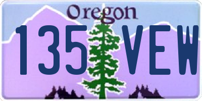 OR license plate 135VEW