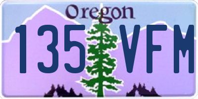 OR license plate 135VFM
