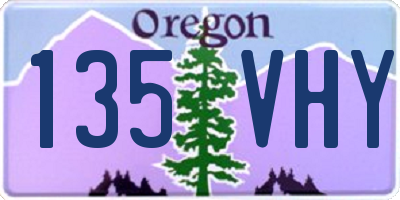 OR license plate 135VHY