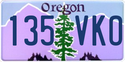 OR license plate 135VKO