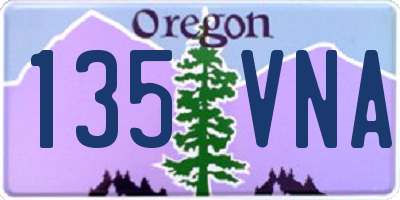 OR license plate 135VNA